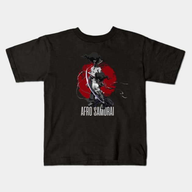 afro dark samurai Kids T-Shirt by kalush club